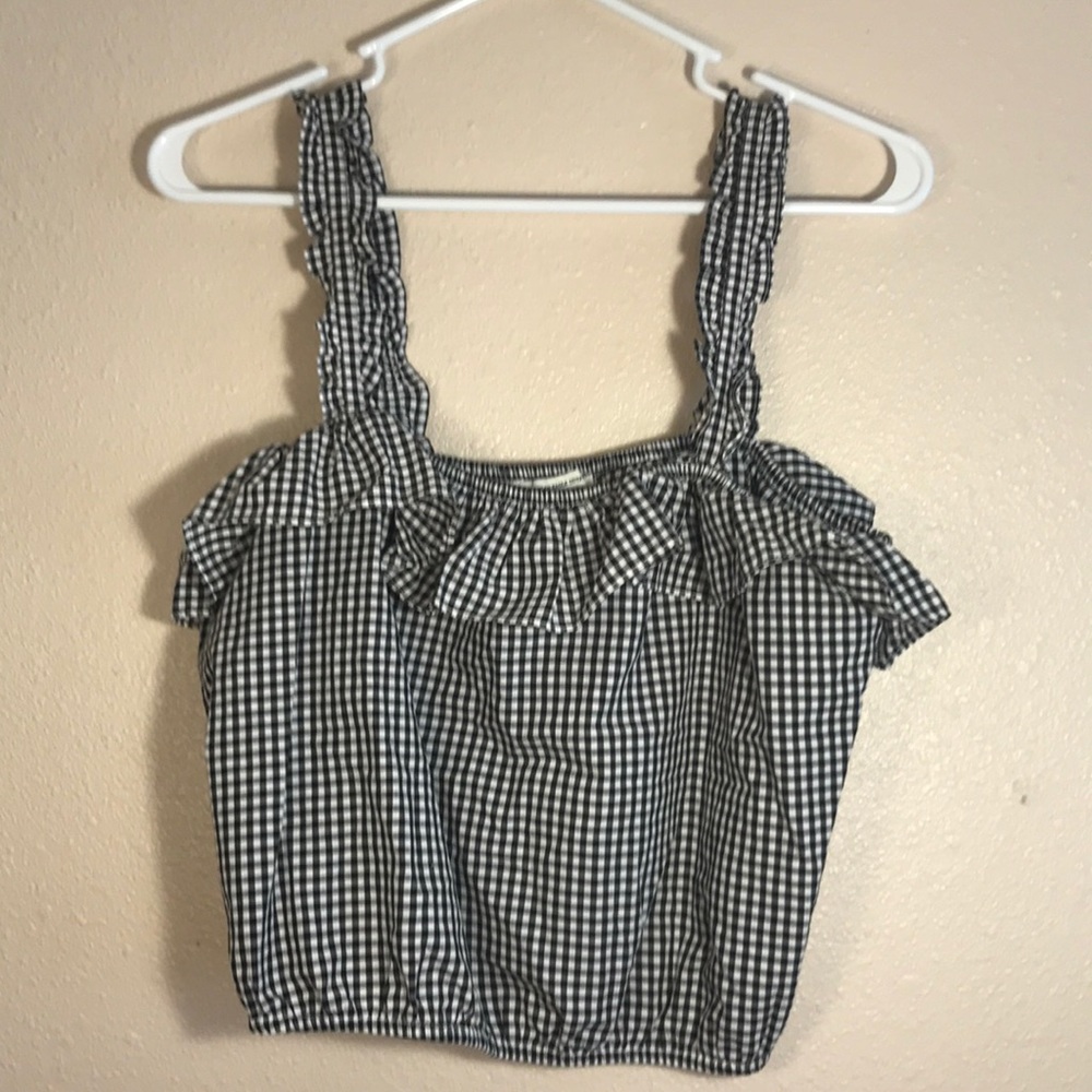 American Eagle black & white crop top—never worn